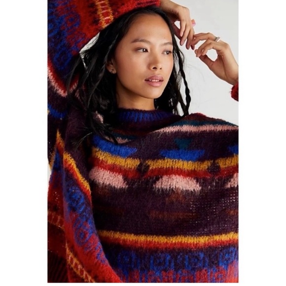 Free People Sunset Canyon Alpaca oversized sweater size small - Picture 2 of 8